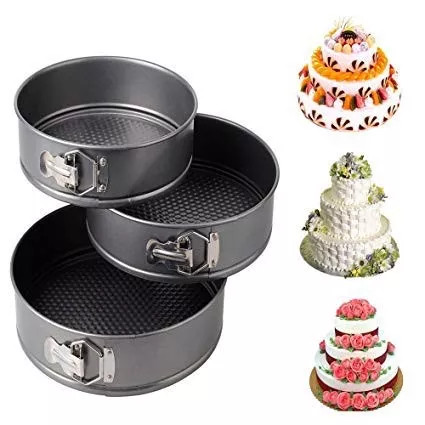 3 Pcs Set of Round Shaped Non Stick Oven Baking Trays (18, 20 and 22cm) Metal Cake Baking Pans Cake Mold Bakeware Baking Tools