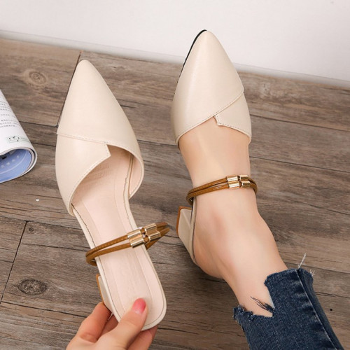 Women Shoes , Ladies Fashion Comfortable Pointed Toe Chunky High Heel Shoes