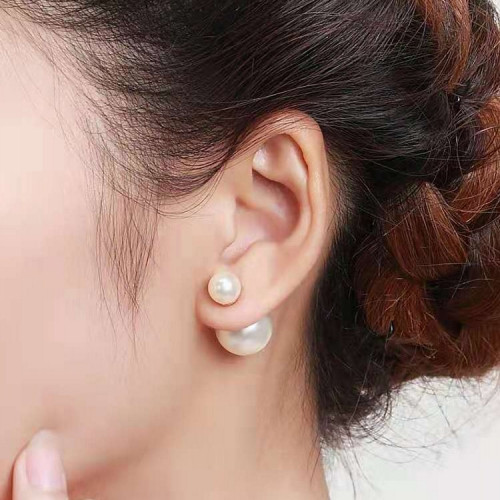 Korean Fashion Temperament Pearl Earrings Size Double-sided Pearl Earrings All-match