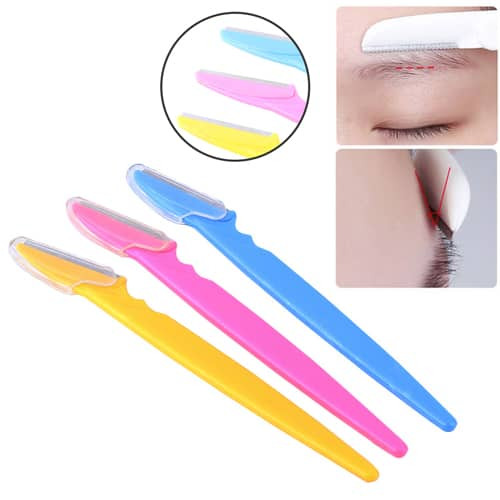 3 Pcs Eyebrow Razor Shaper Facial Hair Women's Trimmer Shaving Grooming Kit