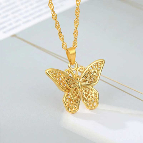 Butterfly Gold Plate Locket Necklace