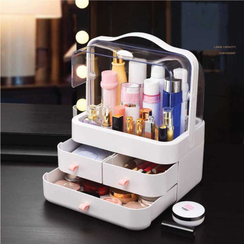 CosmeticMakeup Storage Box_Plastic Dust Proof Desktop Makeup Case