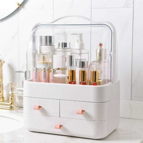 CosmeticMakeup Storage Box_Plastic Dust Proof Desktop Makeup Case