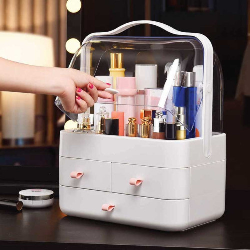 CosmeticMakeup Storage Box_Plastic Dust Proof Desktop Makeup Case