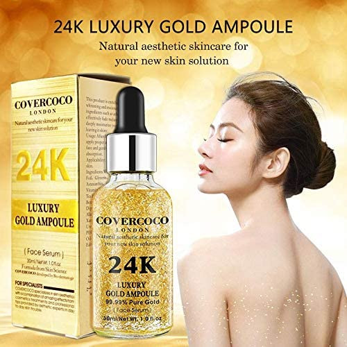 Covercoco London 24K Gold Face skin whitening and anti aging moisturizing serum