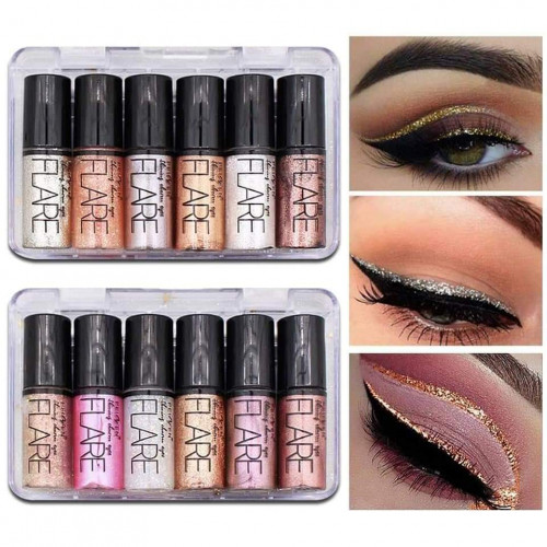 Waterproof Liquid Glitter Eyeliner Shimmer Pigment Shiny Silver Pink Blue Gold Metallic Eye Liner Cosmetics