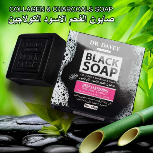 DR.DAVEY CLEANSING WHITENING COLLAGEN & CHARCOALS BLACK SOAP