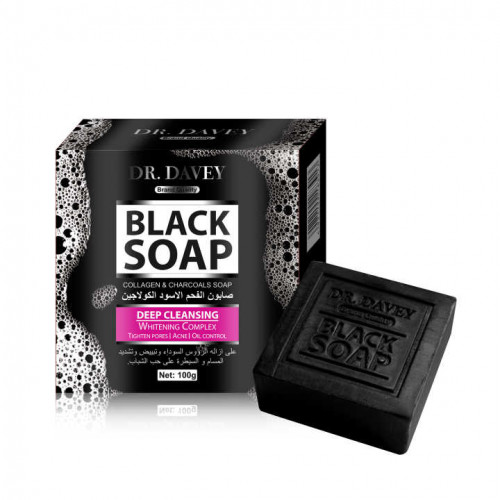DR.DAVEY CLEANSING WHITENING COLLAGEN & CHARCOALS BLACK SOAP