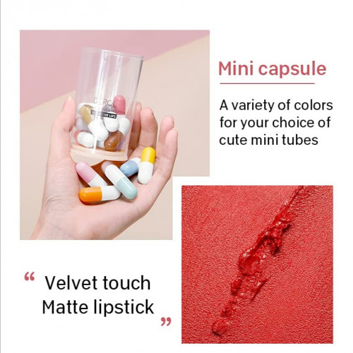 KUSSLIPPE Mini Lipstick Set, Capsule Matte Lipstick, 