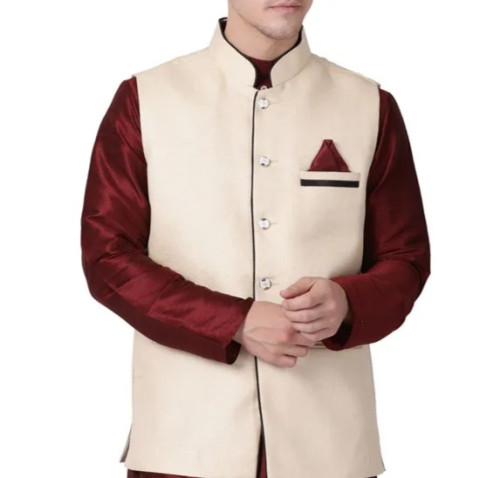 Light Brown Solid Nehru Jacket