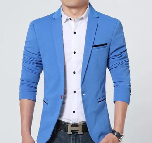 Double Button Slim Fit Blazer for Men