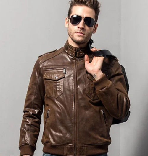 Biker Top Model Genuine Leather Jacket