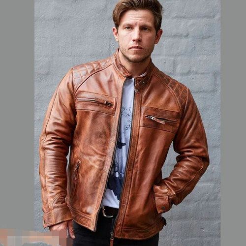 Biker Top Model Genuine Leather Jacket