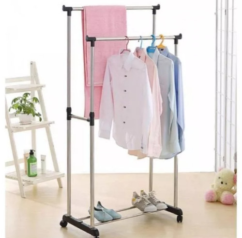 Folding Double Clothes And Shoe Rack