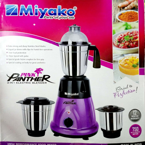 Miyako Mixer Grinder/Blender PINK PANTHER (750 Watts)