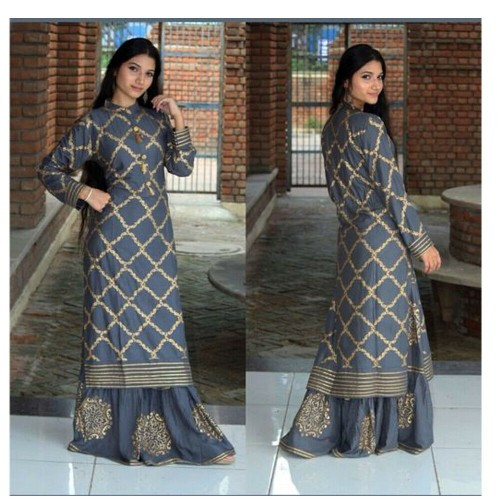 Unstitched Silk Printed Two Piece For Women