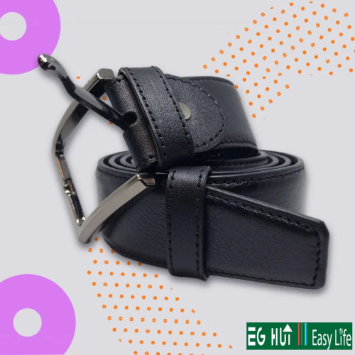 Double Layer Genuine Leather Belt Black