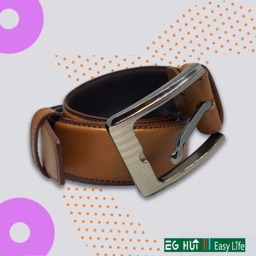 Double Layer Genuine Leather Belt Brown