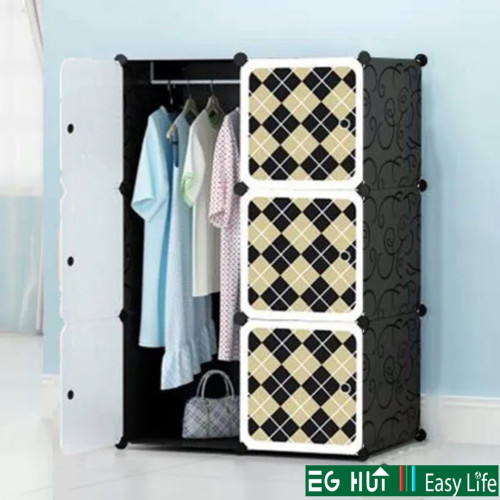 6 Cube Box Shape Design Portable Plastic Wardrobe