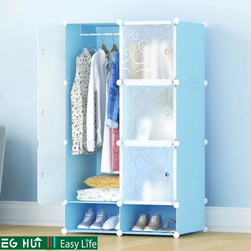 6 Cube Plastic Wardrobe With Shoe Rack 