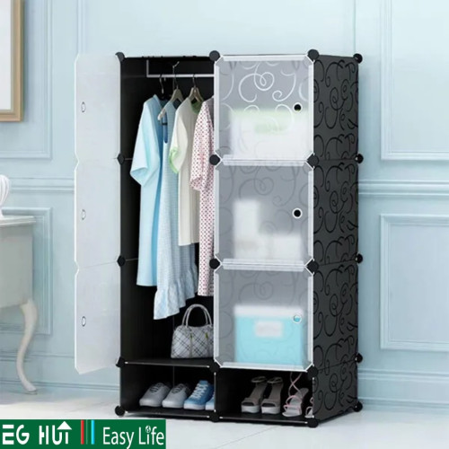 6 Cube Plastic Wardrobe With Shoe Rack