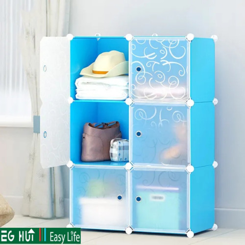 6 cube plastic wardrobe storage cabinets