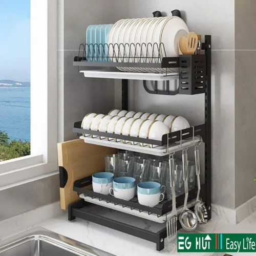 Stainless Steel 3 Layer Drain Dish Rack