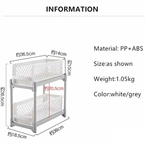 Portable 2 Tier Basket Drawers