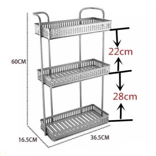 3 Tier Kitchen Spice Rack Wall Mounted