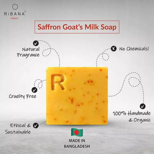 RiBANA Saffron Goat's Milk Soap- 120 G