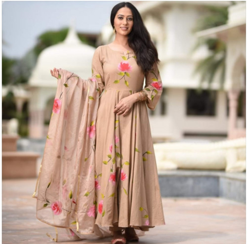 BEIGE ROSE  DIGITAL PRINTED COTTON SUIT