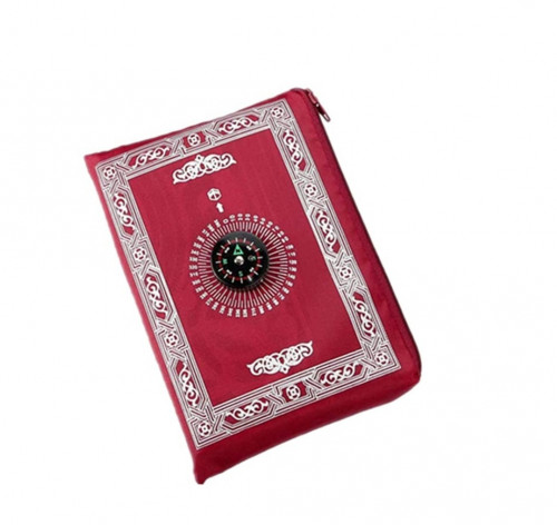 Portable Pocket Prayer Mat Jaynamaz With Qibla Direction Compass