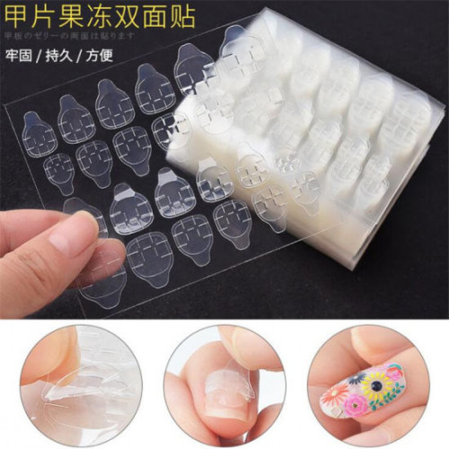 Double-side Glue Sticker Transparent Flexible Fake Nail Tips Adhesive Nail Glue Clear Sticker (6piece) 