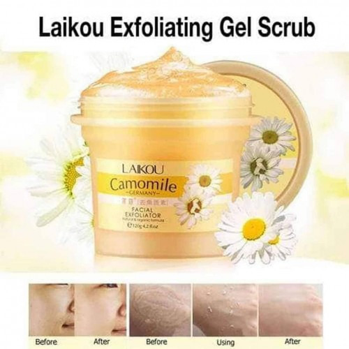 LAIKOU- Camomile Germany Facial Exfoliator natural & Orgonic formula 120g Scrub Gel facial bodyExfoliating Body Scrub