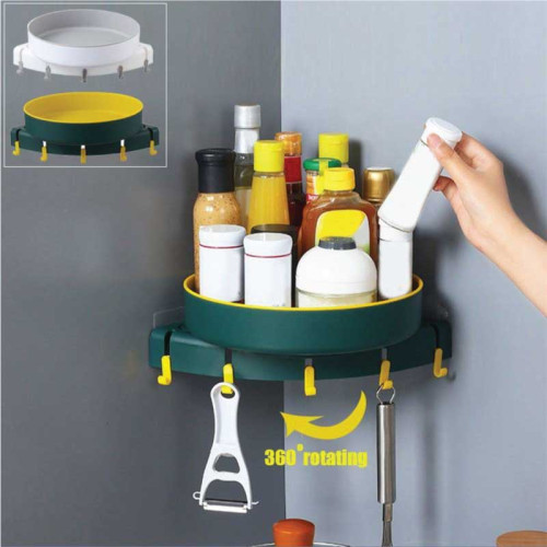 Wall Mounted Rotating Corner Shelf