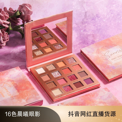 JEANMISS- Brand 16 Color Eyeshadow Palette Matte Desert Rose Eyeshadow Glitter Fairy Palette