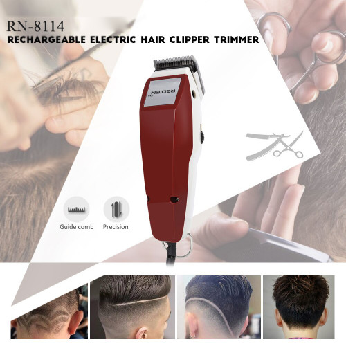 Redien Rn-8114 Electric Hair Clipper Adjustable Blade Hair Clipper Haircut Trimmer With Four Guide Combs Hair Styling Tool