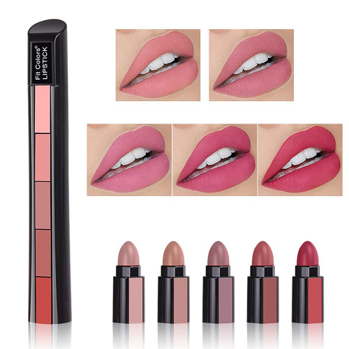 5 in 1 Matte Lipstick, 5 in 1 Velvet Lipstick Set