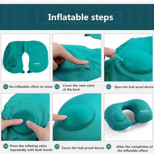 Travel back cushion pillow inflatable & foldable