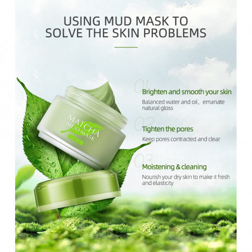 Laiko Matcha Mud Face Treatment Mask 85g Clean pores Mask for the Face Moisturizing