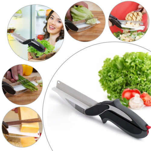 Clever Cutter 2-in-1 Knife and Cutting Board - Black and Silver