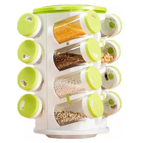 16 PCS Tree Shape Rotatable Spice Rack