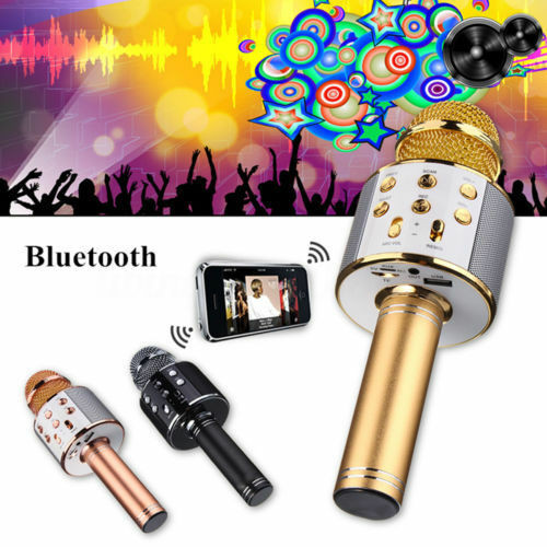 KTV- WS858 Wireless Karaoke Handheld Microphone USB Player Bluetooth Mic Speaker