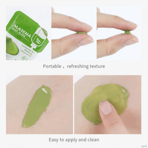 LAIKOU 12 Pcs Matcha Mud Mask Deep Cleansing Moisturizing Anti-aging Reduce Redness Face Mask