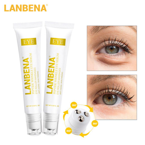 LANBENA Peptide Wrinkle Eye Serum Anti-Puffiness Dark Circle Anti-Aging Moisturizing Eye Care 