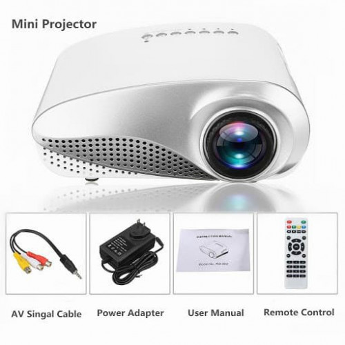 1080p Mini Multimedia LED Projector - 320x240 Resolution, 1000:1 Contrast Ratio, 50 Lumens, HDMI Port