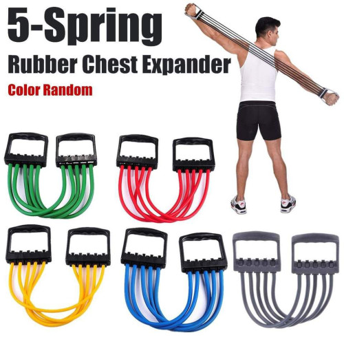 5 Springs Chest Expander & Hand Gripper Muscle Exerciser