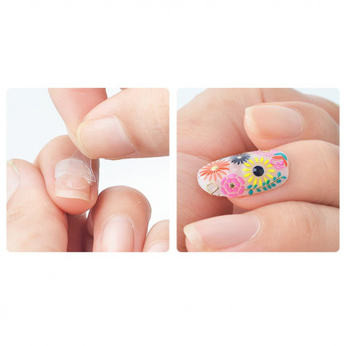 Double-side Glue Sticker Transparent Flexible Fake Nail Tips Adhesive Nail Glue Clear Sticker (6piece) 