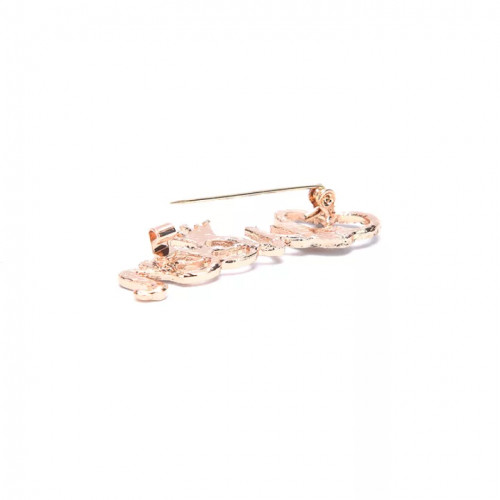 Littlegroot Fashion Women Rhinestone Queen Letter Crown Shape Decor Brooch Pin Jewelry