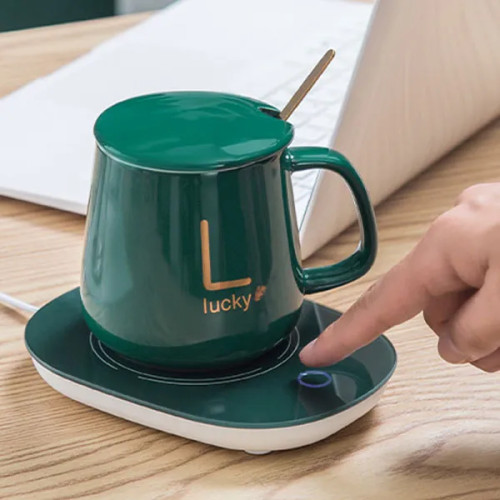 Electric Ceramic Coffee Mug And Saucer